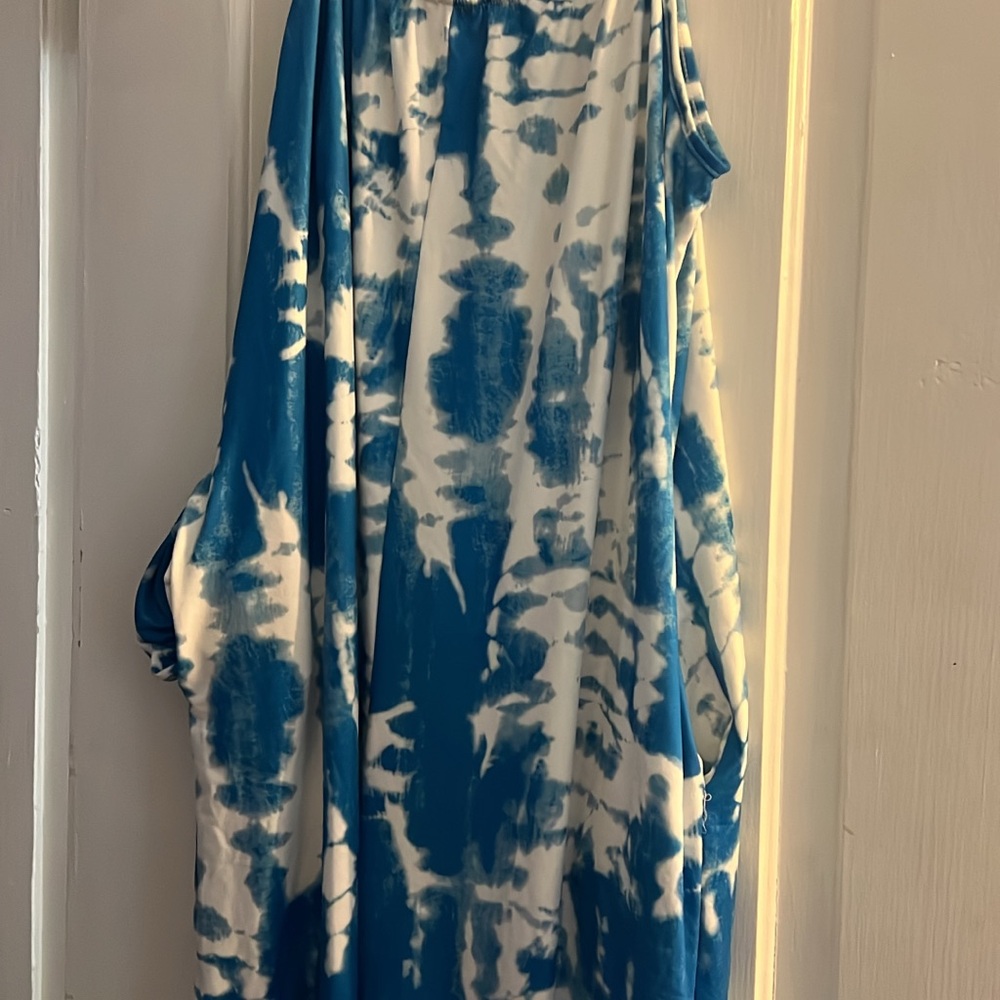 Blue and White Tie-Dye Romper
